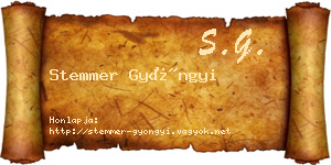 Stemmer Gyöngyi névjegykártya