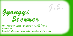 gyongyi stemmer business card